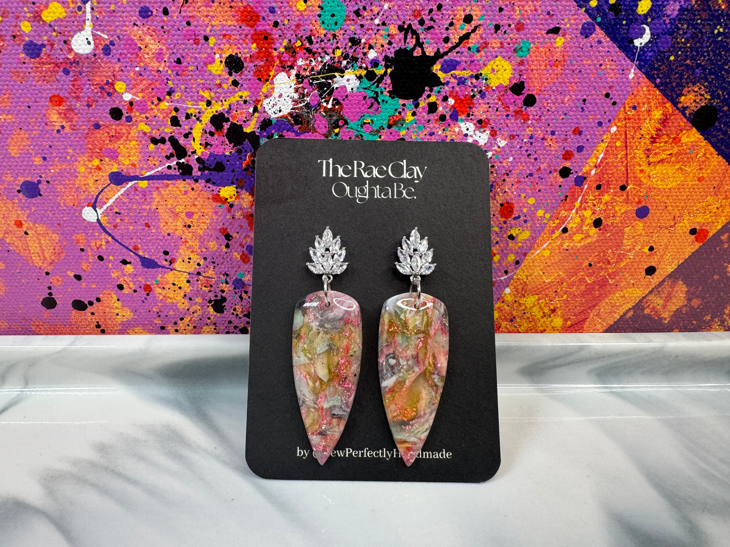 "Pink Sparkle 2" Handmade Polymer Clay Earrings