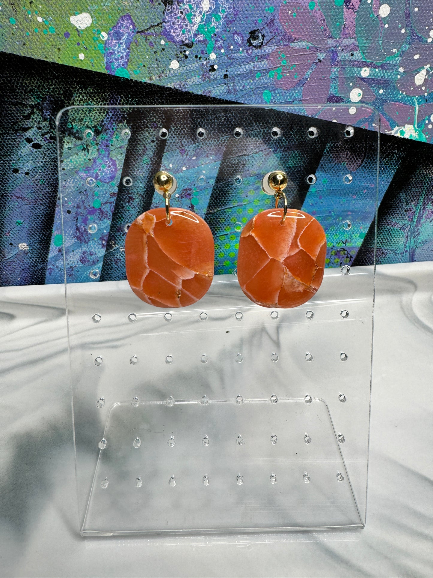 "Orange Dream Style 4" Handmade Polymer Clay Earrings