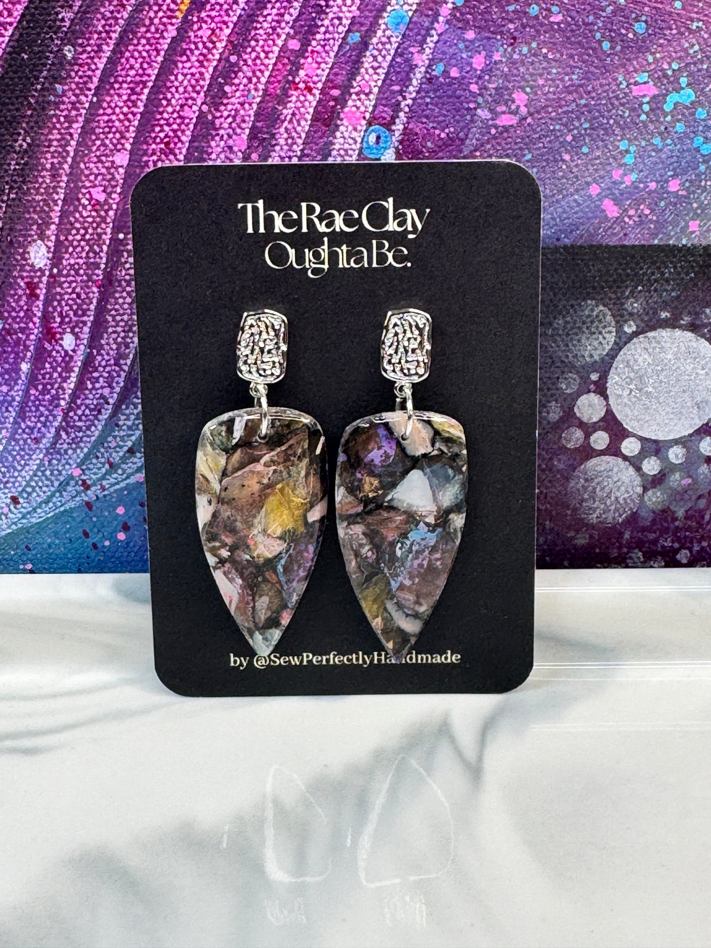 "Darker Days 5" Handmade Polymer Clay Earrings