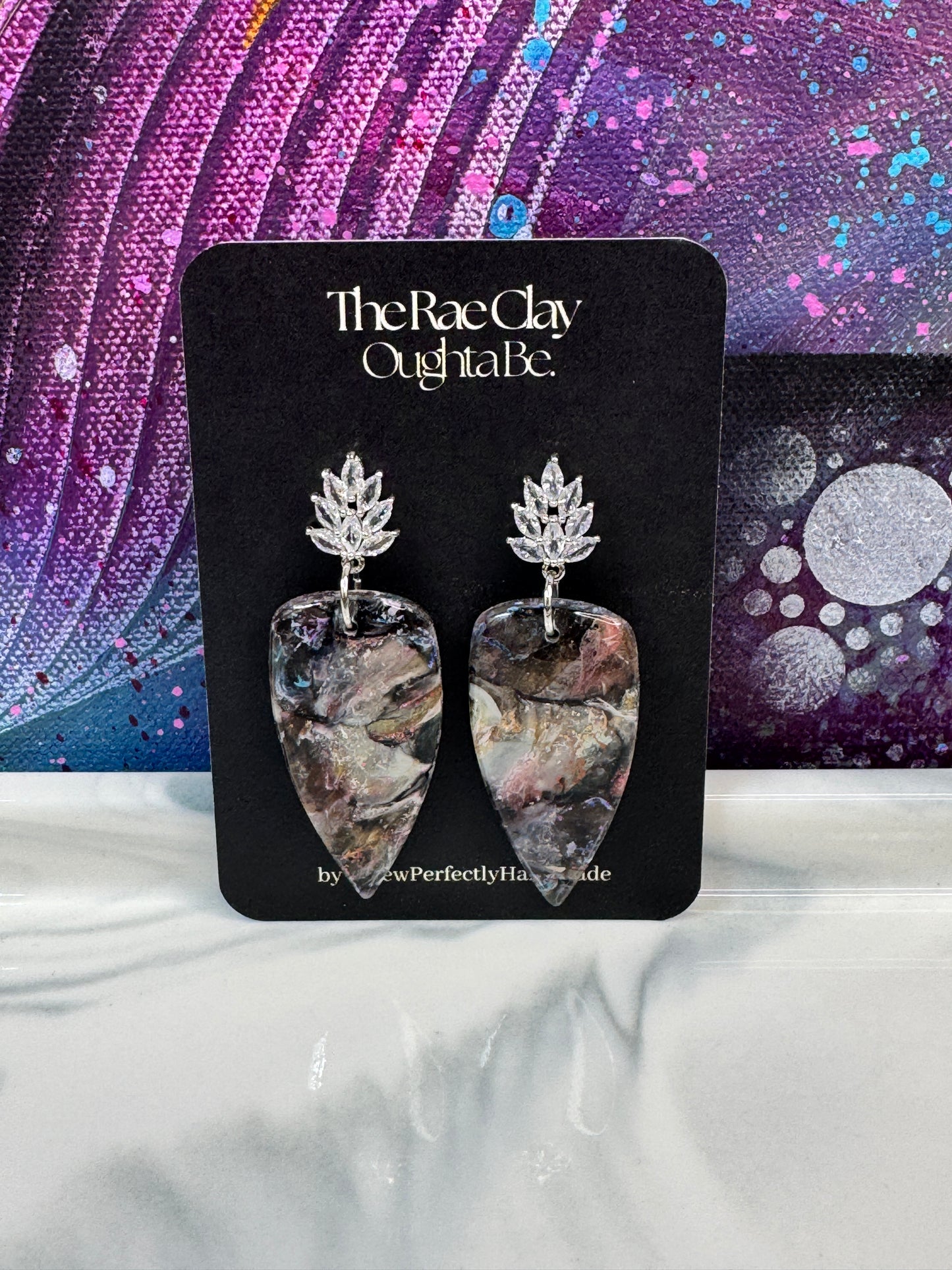 "Darker Days 6" Handmade Polymer Clay Earrings