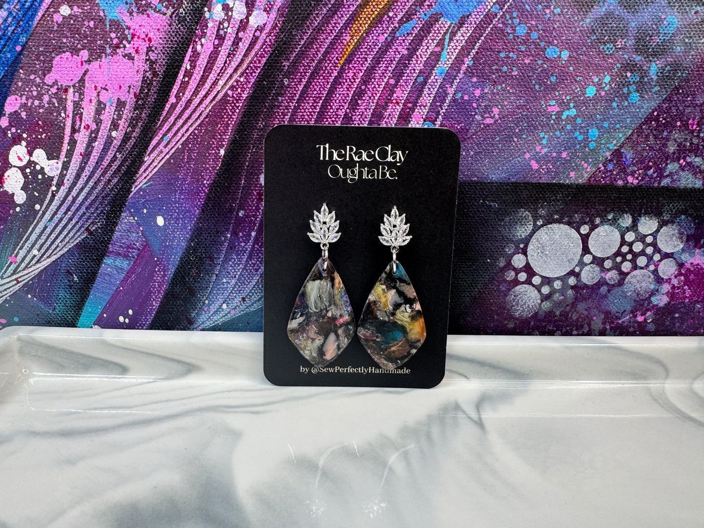 "Darker Days 4" Handmade Polymer Clay Earrings