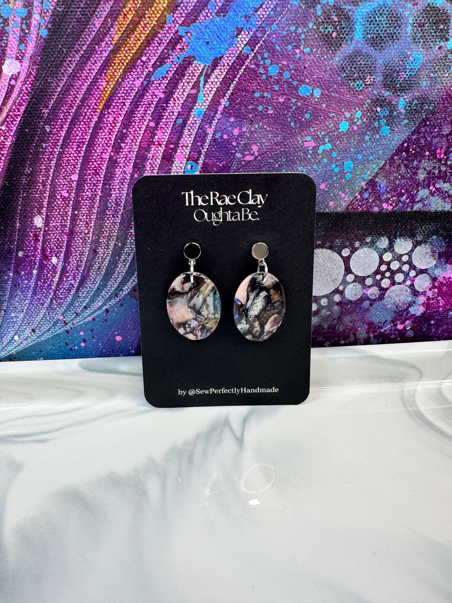 "Darker Days 1" Handmade Polymer Clay Earrings