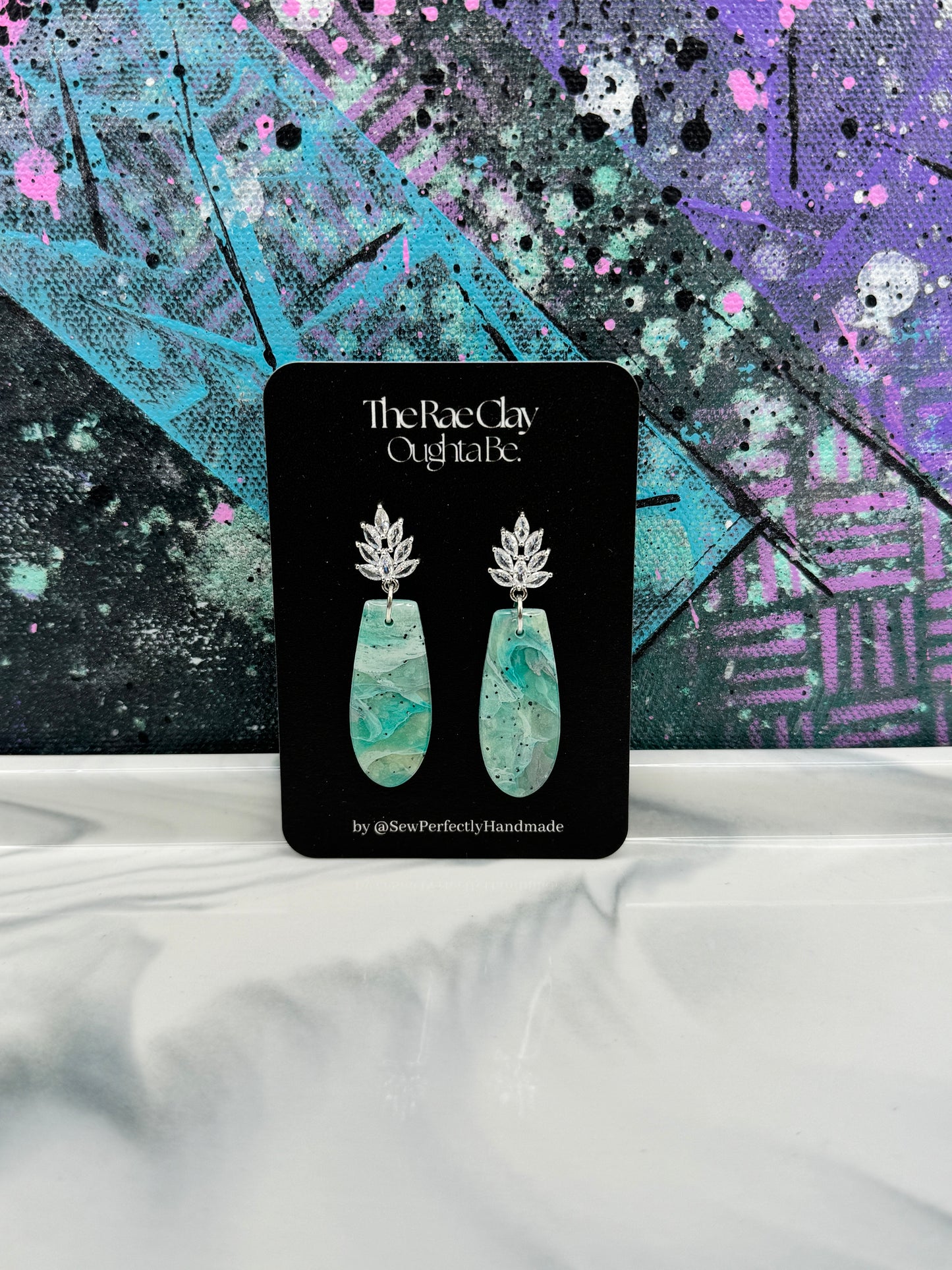 "Blue Stone Vibes Style 5" Handmade Polymer Clay Earrings