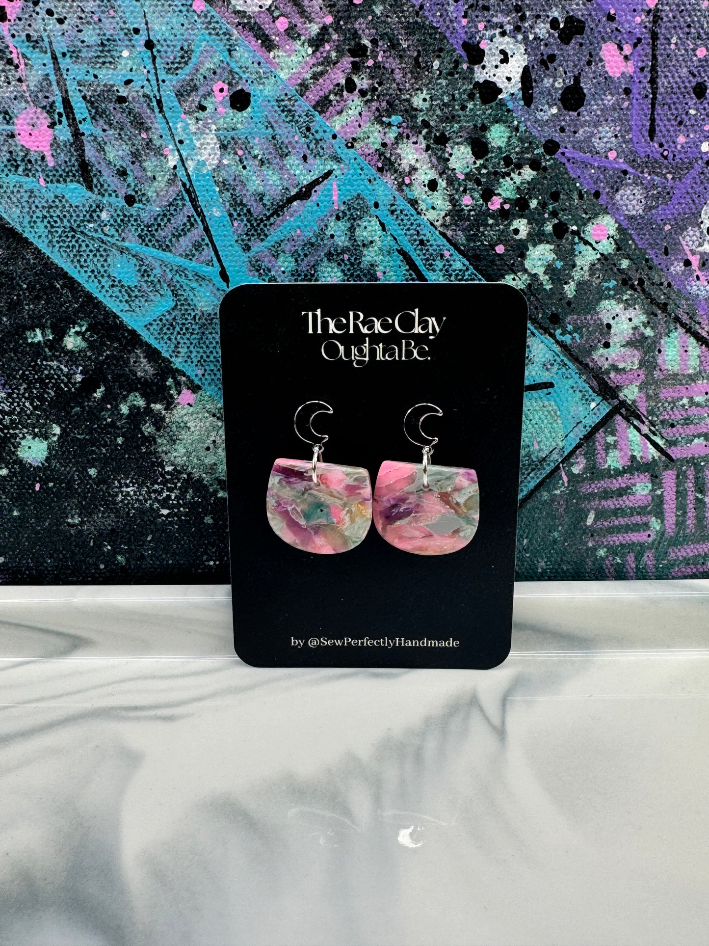 "Mermaid Vibes 1" Handmade Polymer Clay Earrings