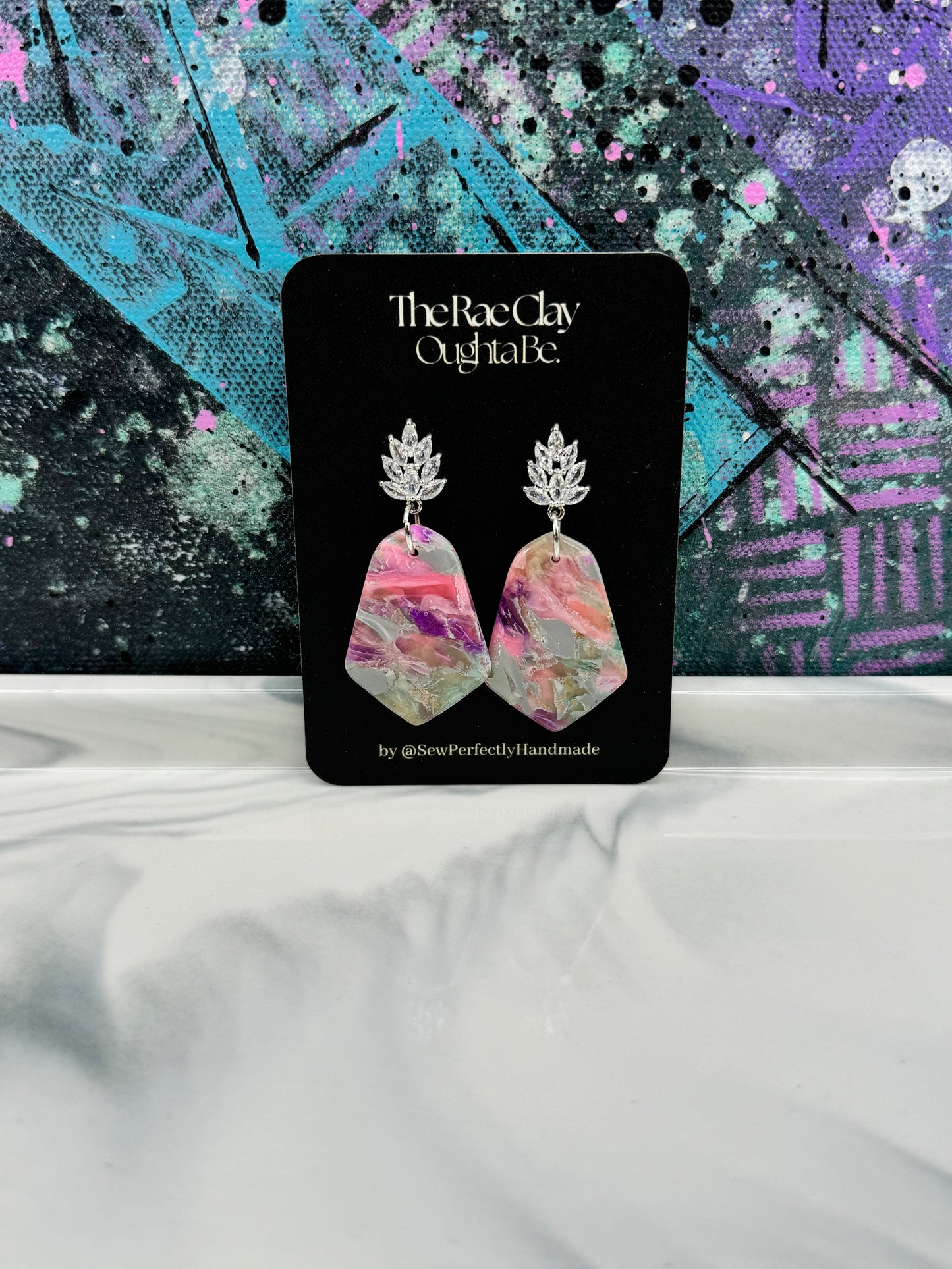 "Mermaid Vibes 2" Handmade Polymer Clay Earrings