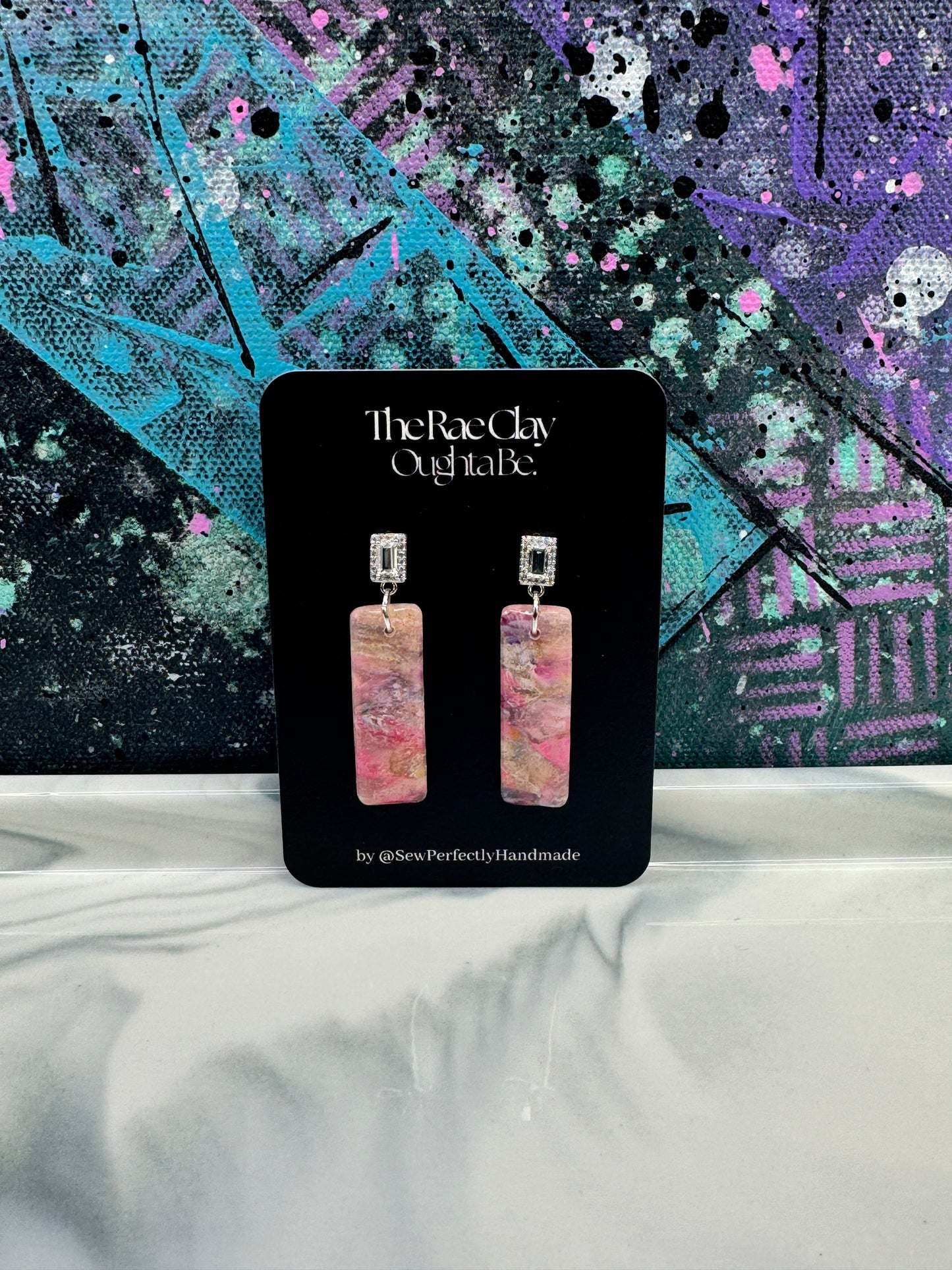 "Floral Scene 1" Handmade Polymer Clay Earrings