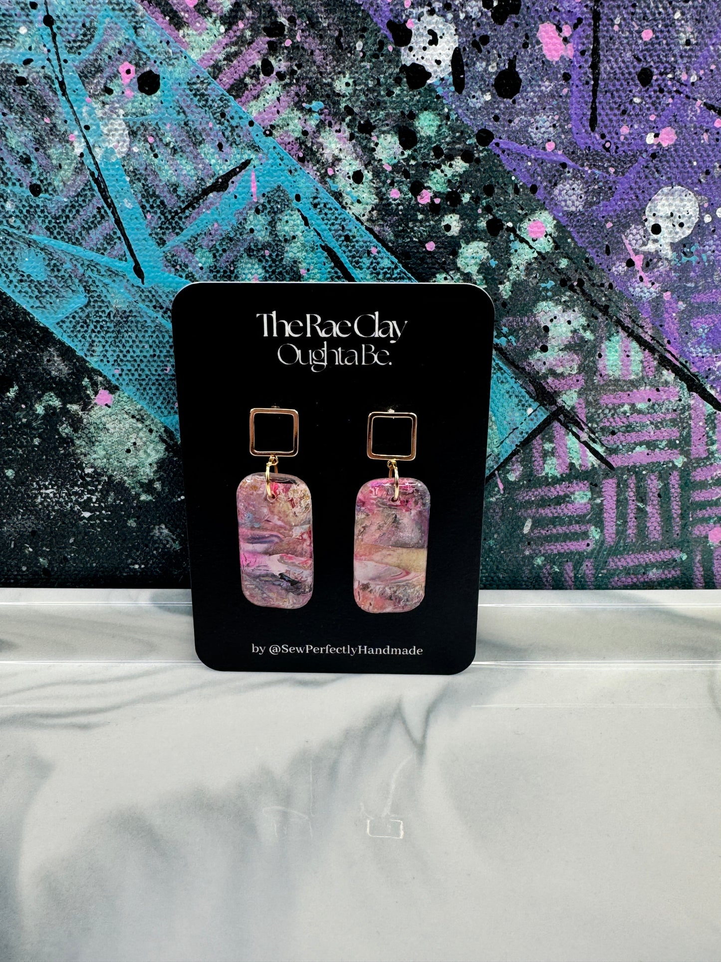 "Floral Scene 2" Handmade Polymer Clay Earrings