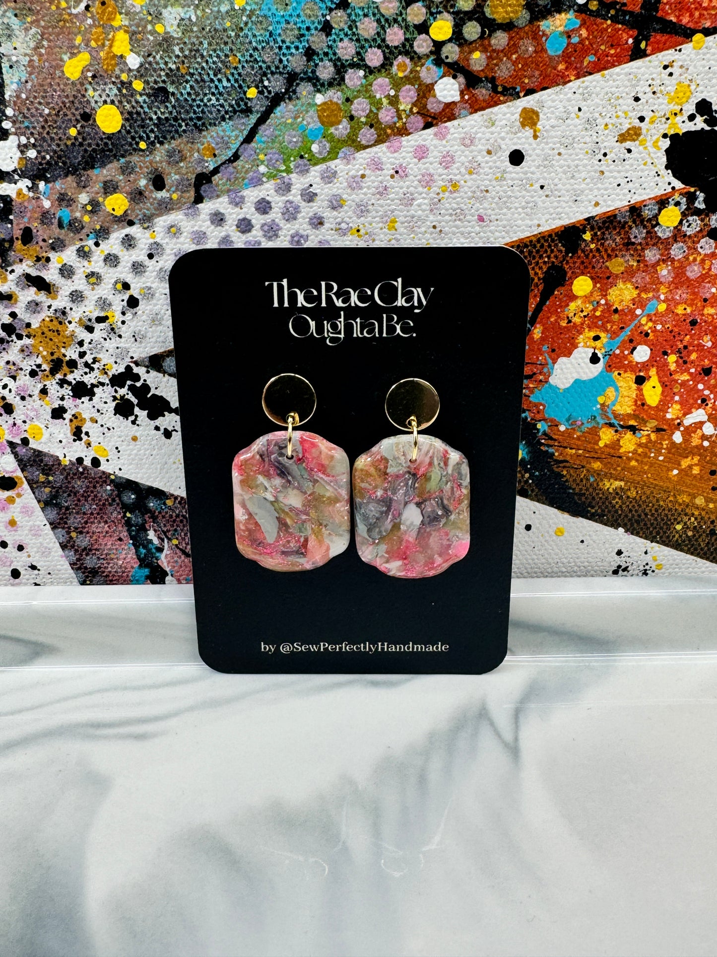 "Pink Fantasy 1" Handmade Polymer Clay Earrings