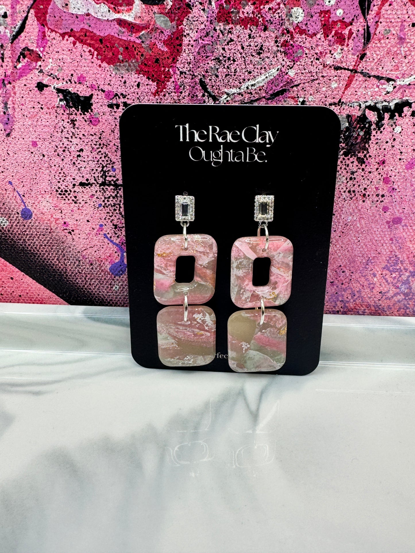 "Watermelon Splash 4" Handmade Polymer Clay Earrings
