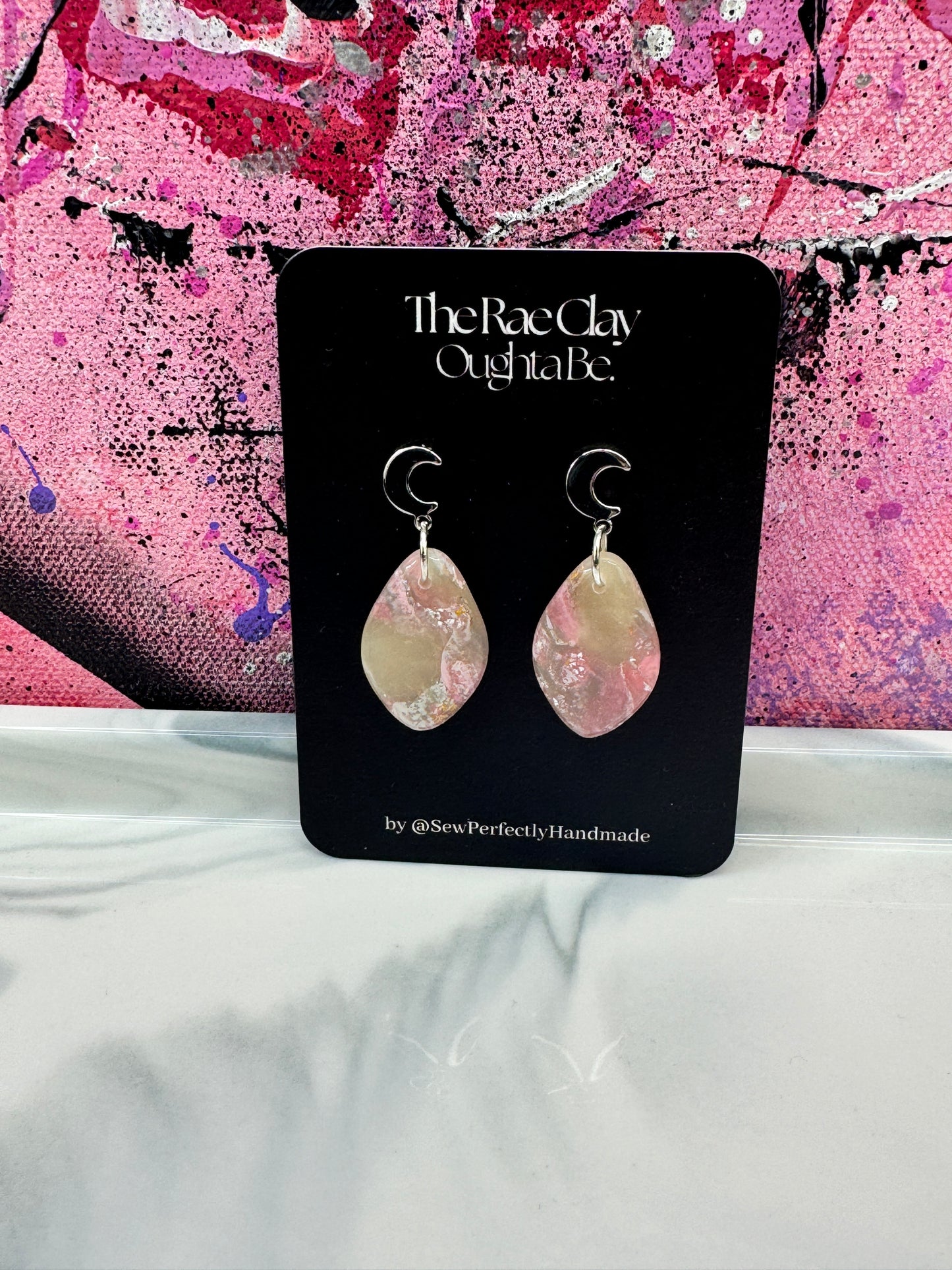 "Watermelon Splash 1" Handmade Polymer Clay Earrings