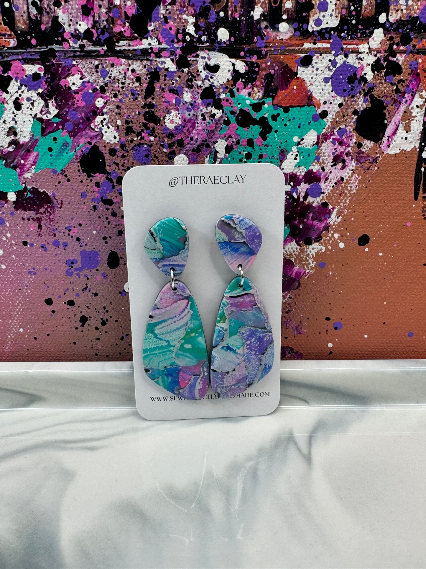 "Vibrant Watercolor" Handmade Polymer Clay Earrings