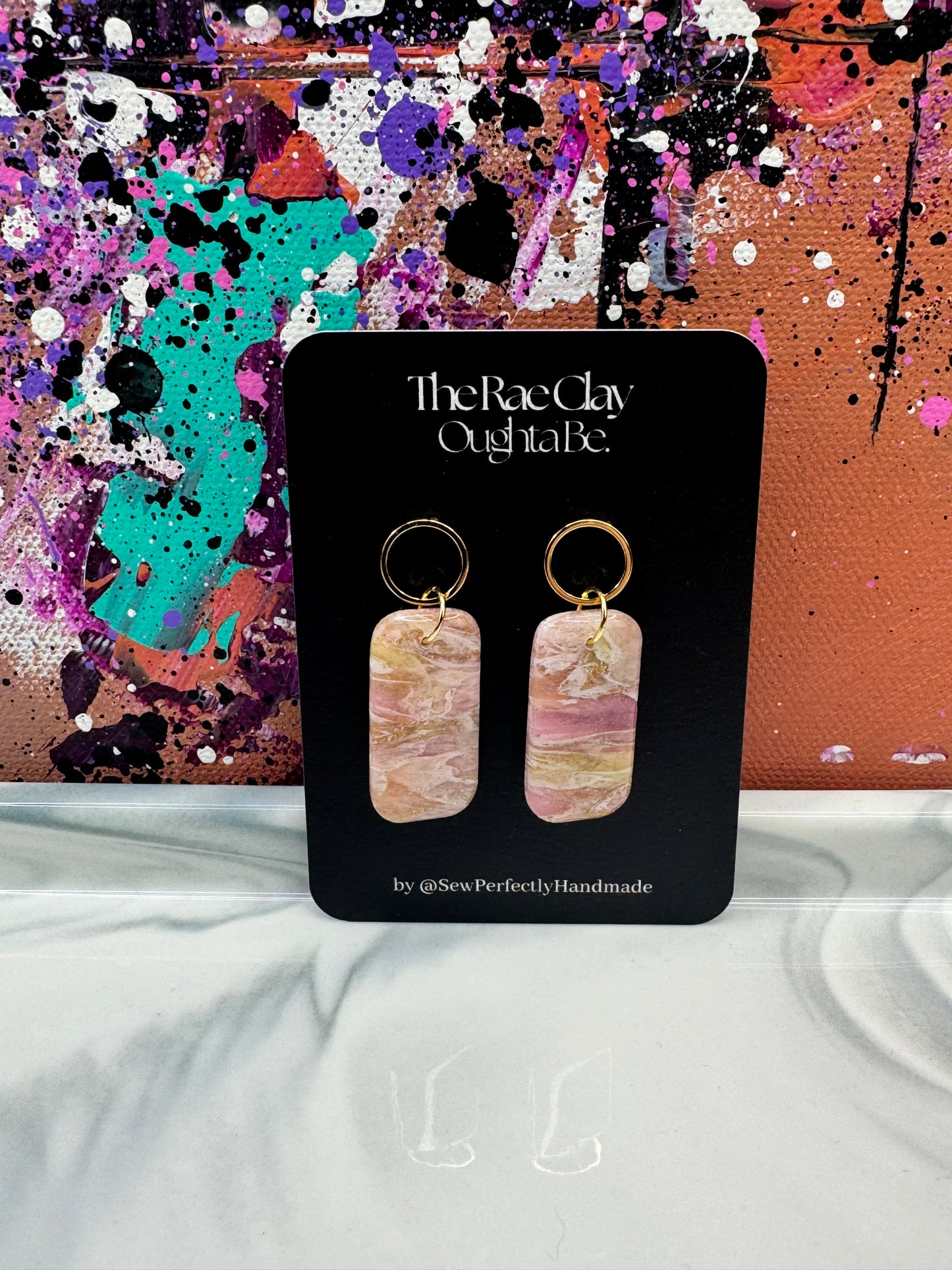 "Light Sunset 3" Handmade Polymer Clay Earrings