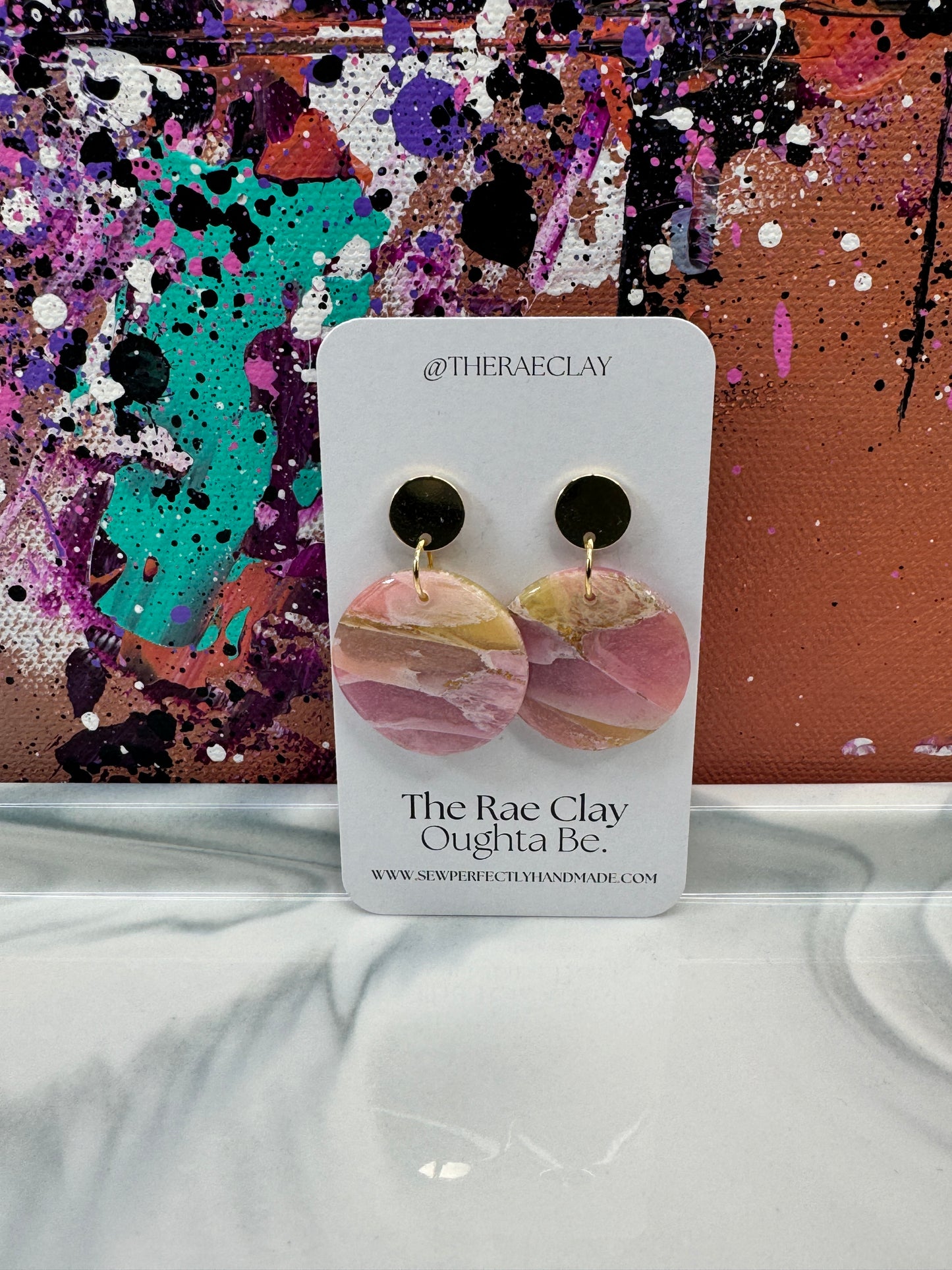 "Bold Sunset 3" Handmade Polymer Clay Earrings