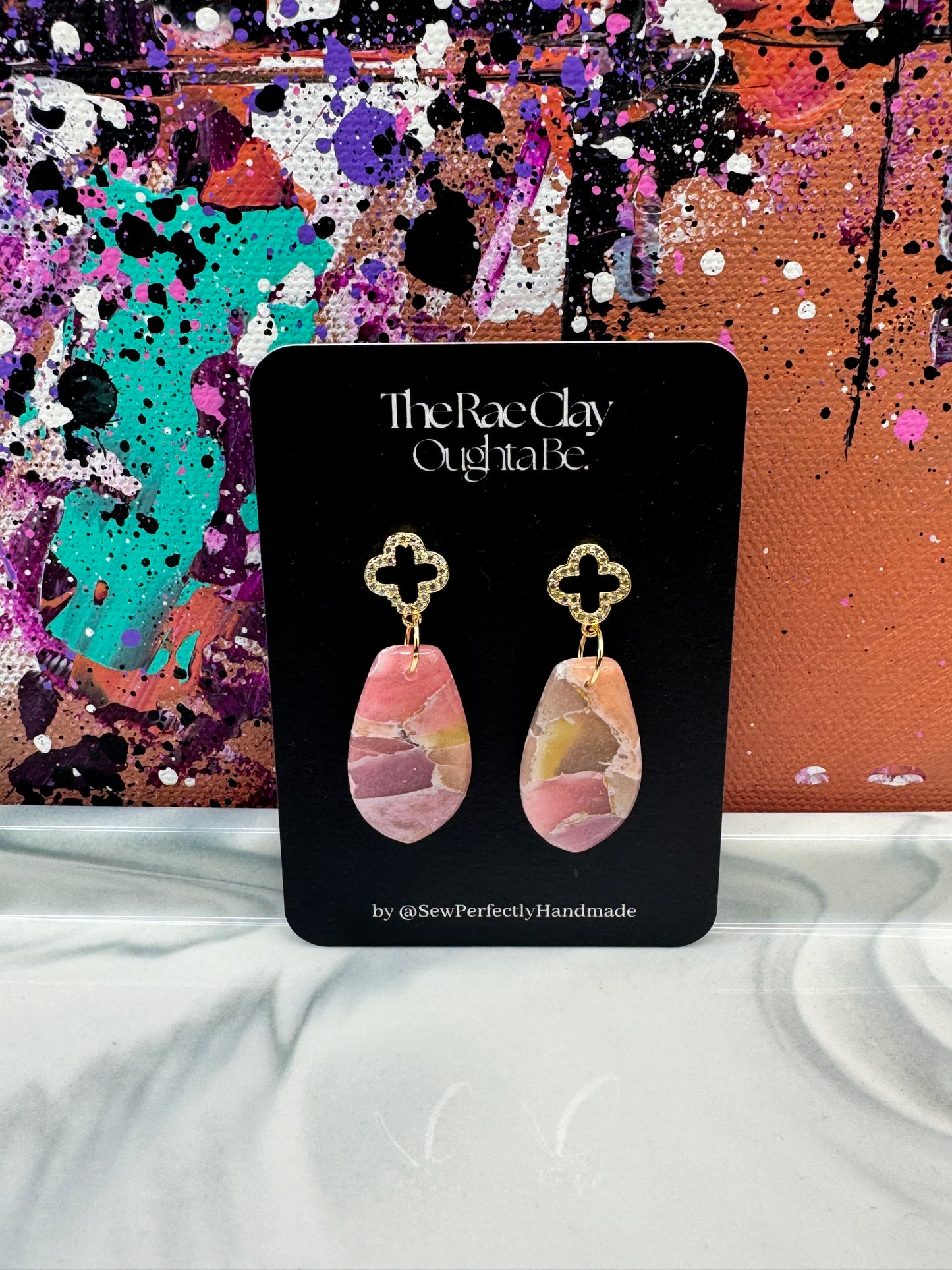 "Bold Sunset 1" Handmade Polymer Clay Earrings