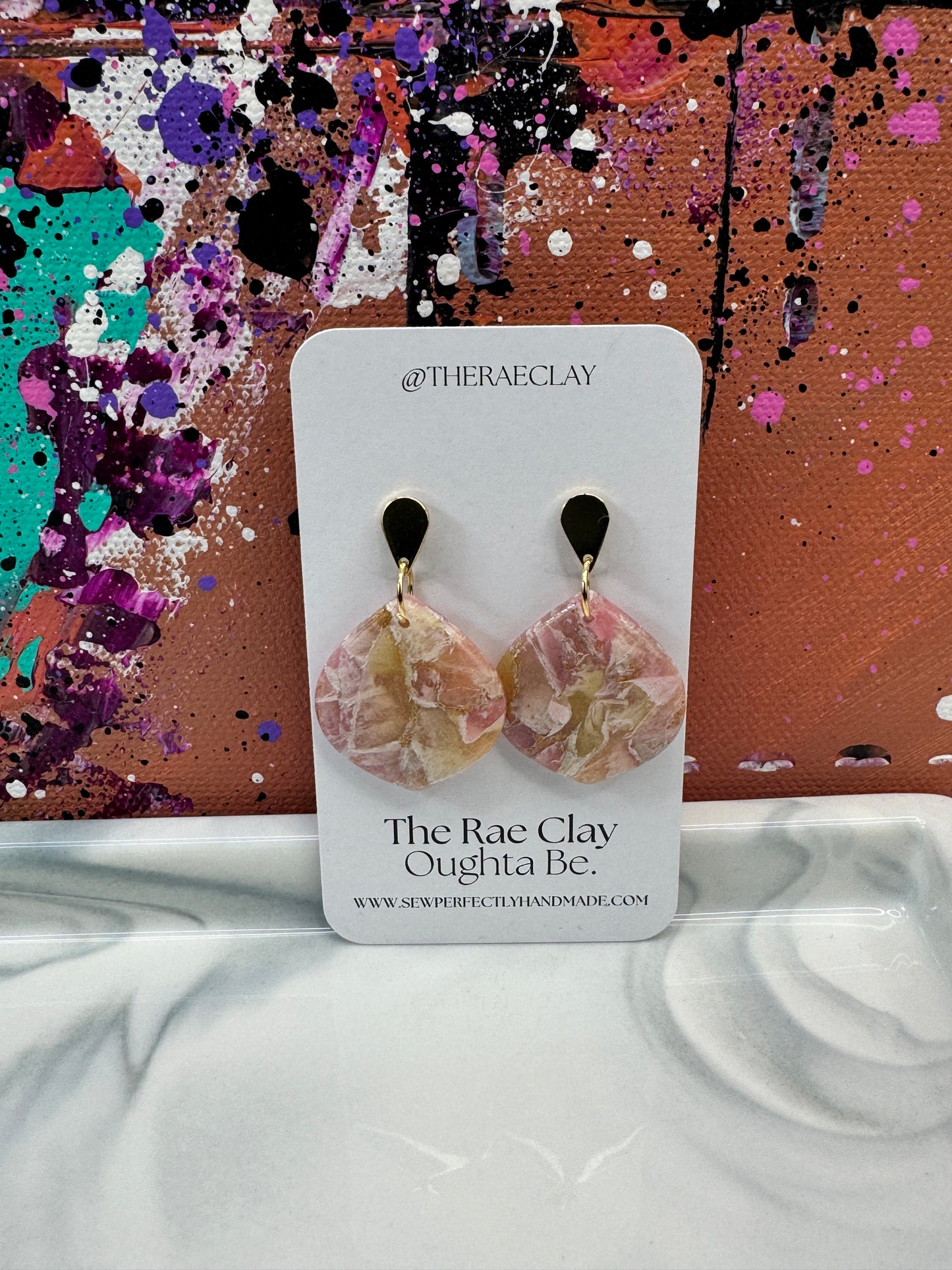 "Light Sunset 5" Handmade Polymer Clay Earrings