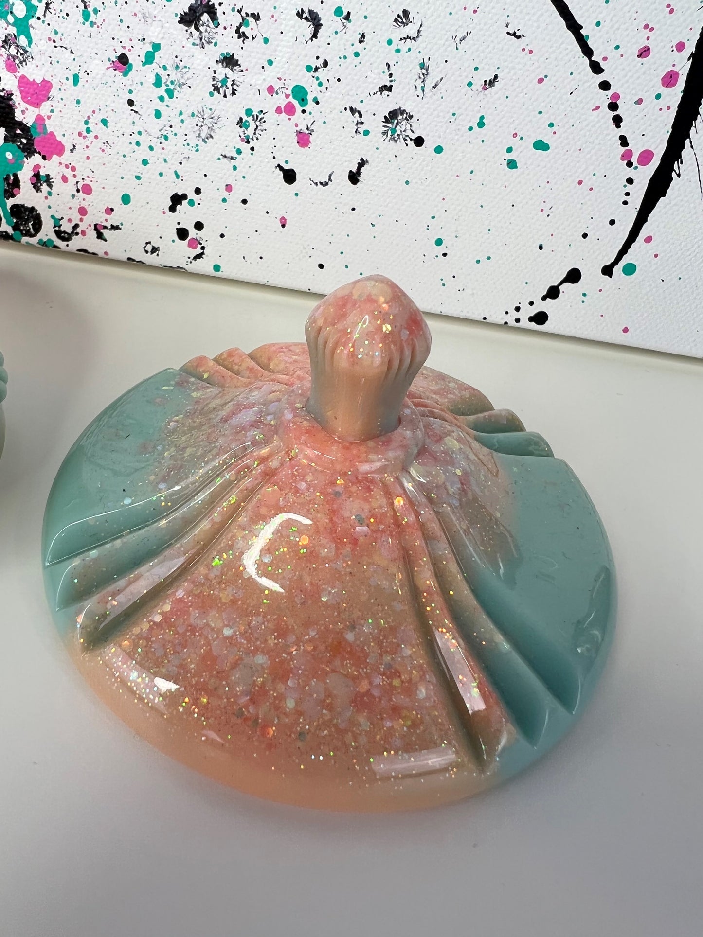 "Mint Peach" Trinket Dish / Jewelry Dish