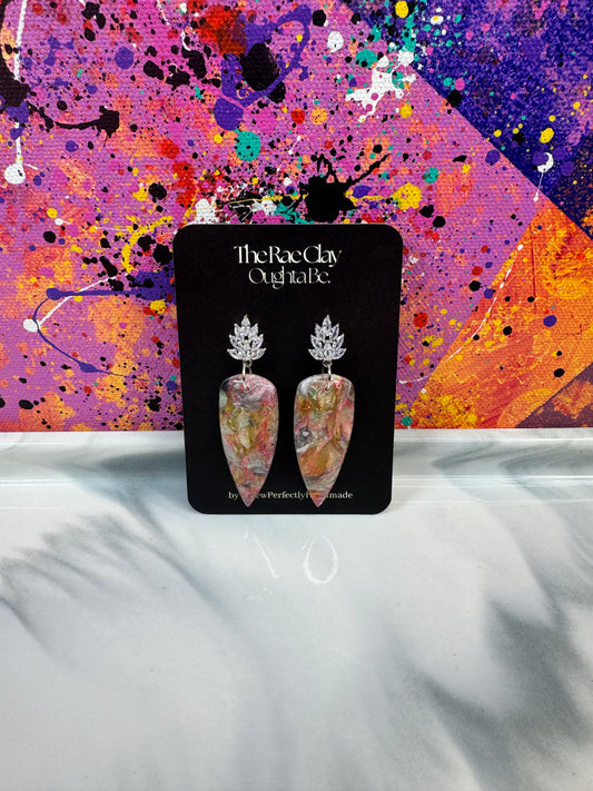 "Pink Sparkle 2" Handmade Polymer Clay Earrings