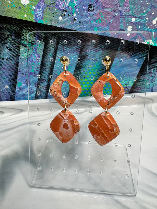 "Orange Dream Style 2" Handmade Polymer Clay Earrings