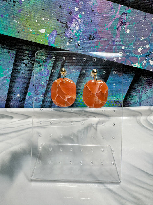 "Orange Dream Style 4" Handmade Polymer Clay Earrings