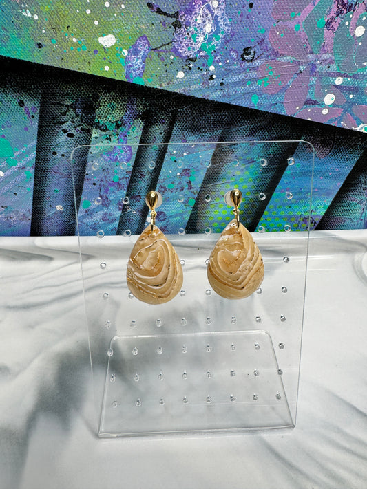 "Neutral Agate Vibes Style 1" Handmade Polymer Clay Earrings