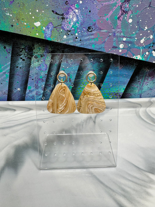 "Neutral Agate Vibes Style 3" Handmade Polymer Clay Earrings