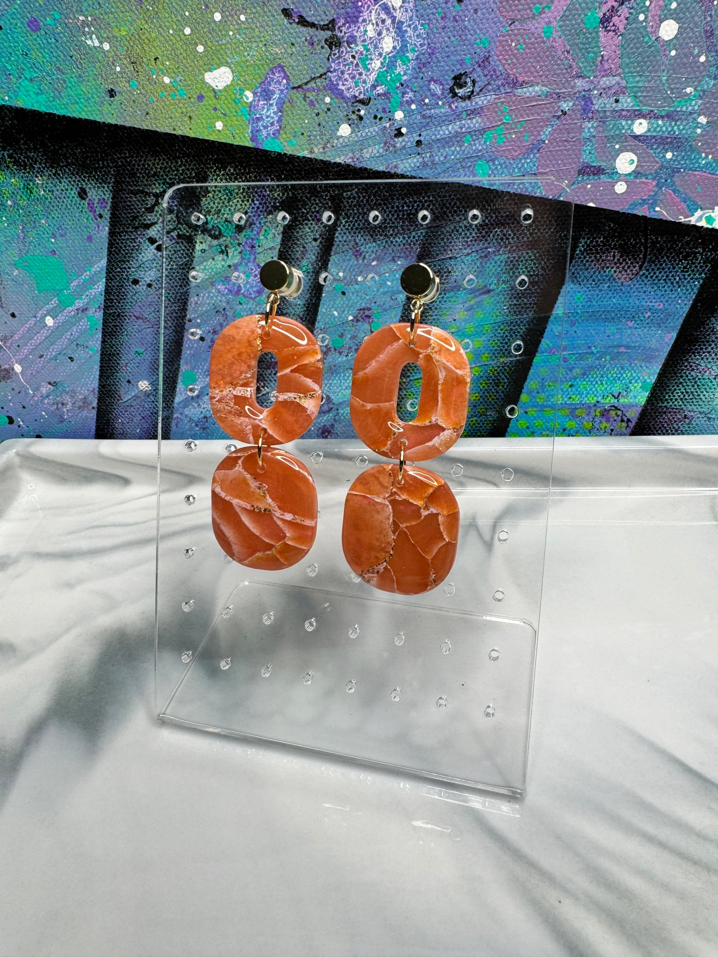 “Orange Dream Style 1" Handmade Polymer Clay Earrings