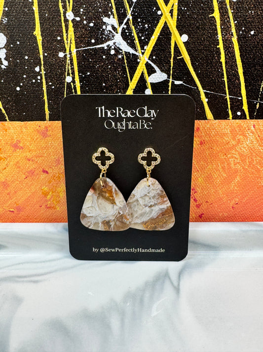 "Neutral Stone 3" Handmade Polymer Clay Earrings