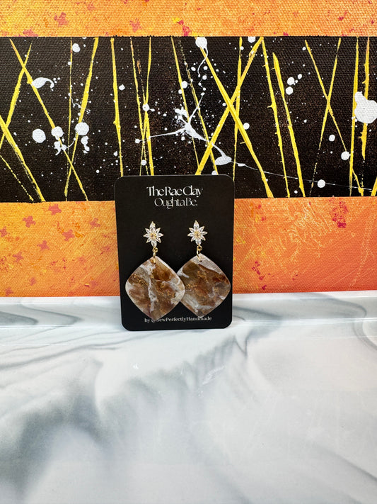 "Neutral Stone 4" Handmade Polymer Clay Earrings
