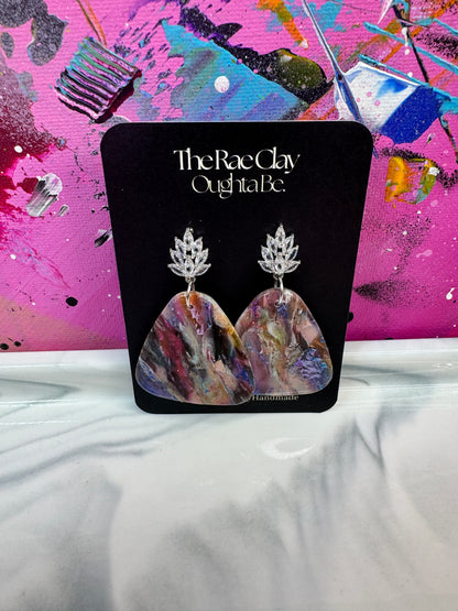 "Vibrant Stone 2" Handmade Polymer Clay Earrings