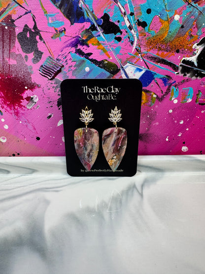 "Vibrant Stone 3" Handmade Polymer Clay Earrings