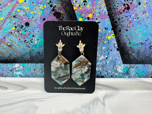 "Dark Beach 1" Handmade Polymer Clay Earrings