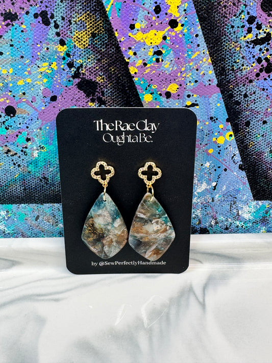 "Dark Beach 2" Handmade Polymer Clay Earrings