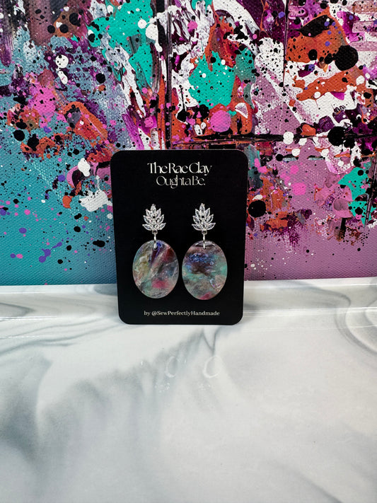 "Shades of Teal 3" Handmade Polymer Clay Earrings