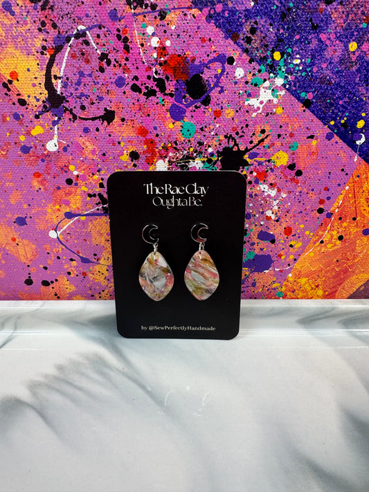 "Pink Sparkle 1" Handmade Polymer Clay Earrings