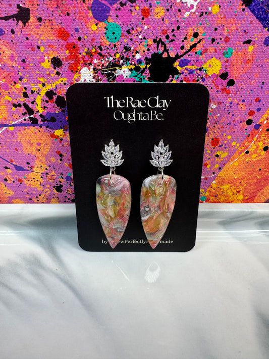 "Pink Sparkle 2" Handmade Polymer Clay Earrings