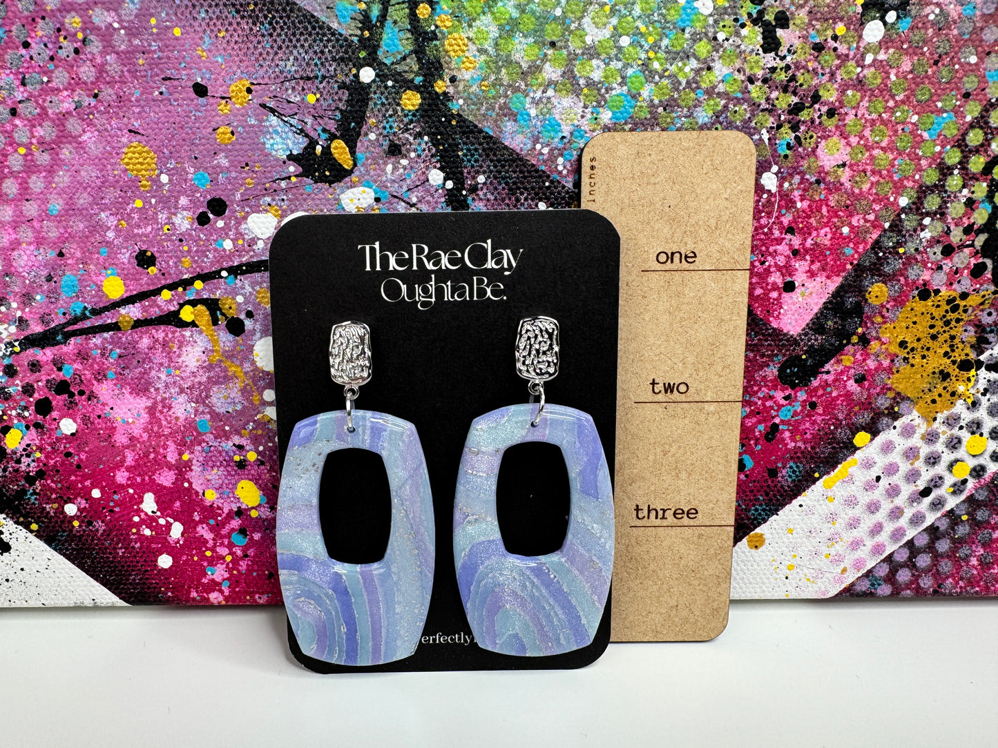 "Aurora Veil 3" Handmade Polymer Clay Earrings