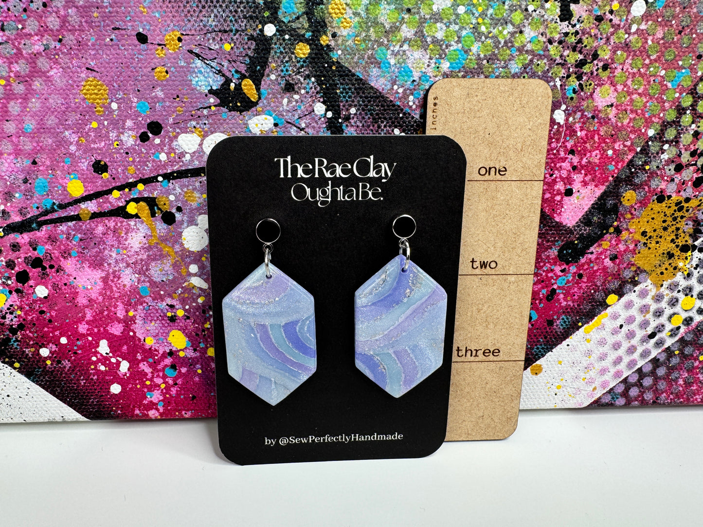 "Aurora Veil 1" Handmade Polymer Clay Earrings