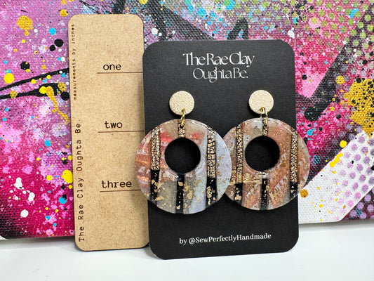 "Gilded Strata 3" Handmade Polymer Clay Earrings