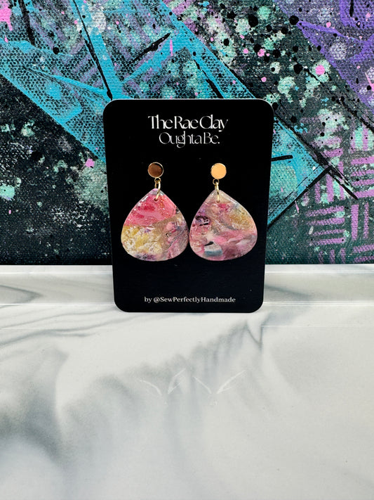 "Floral Scene 5" Handmade Polymer Clay Earrings