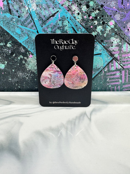 "Floral Scene 4" Handmade Polymer Clay Earrings