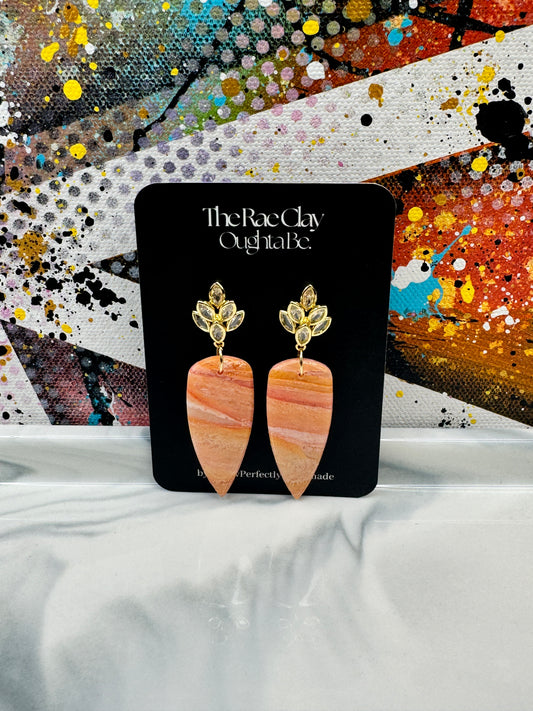 "Orange Peel 2" Handmade Polymer Clay Earrings