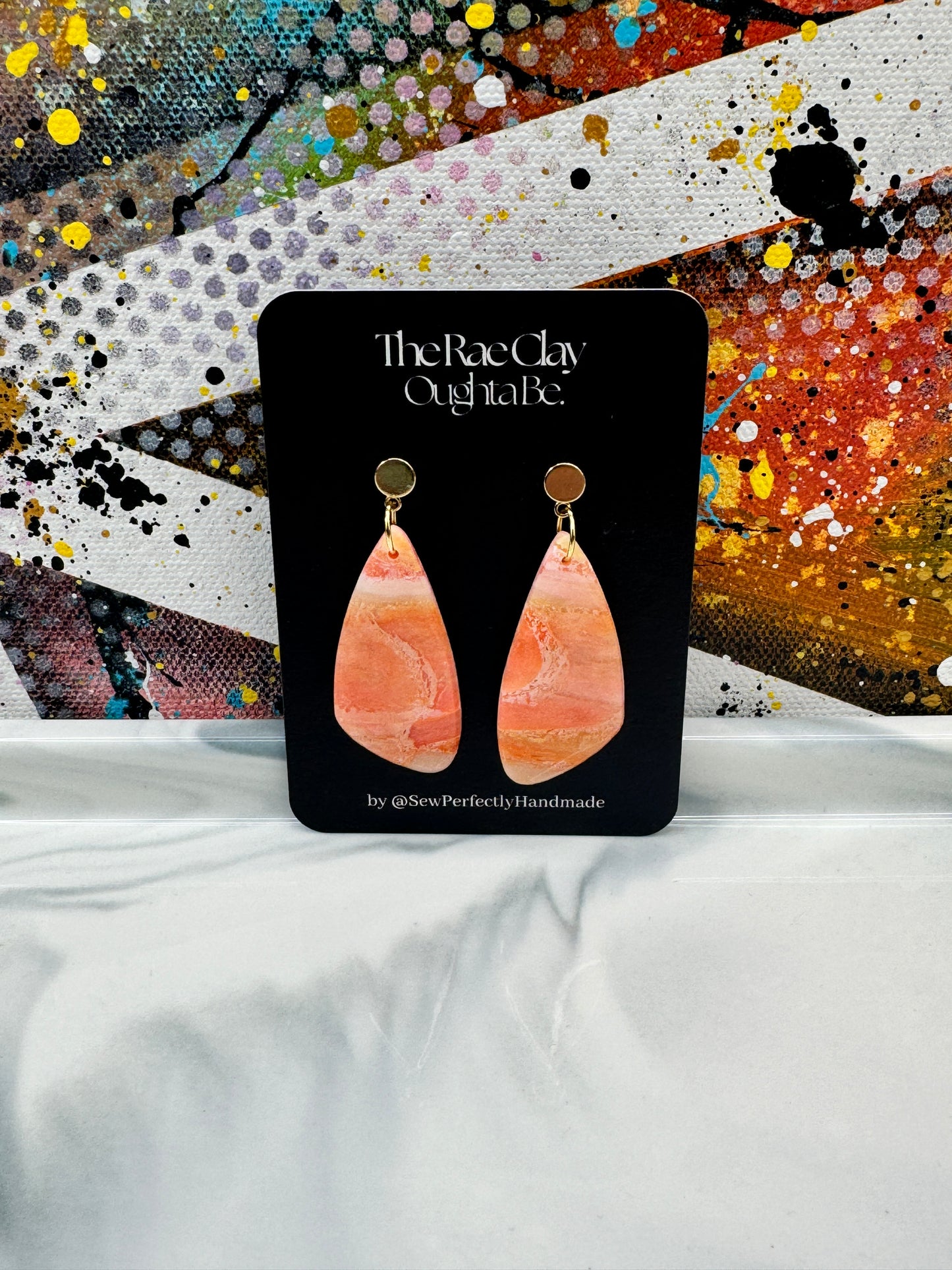 "Orange Peel 1" Handmade Polymer Clay Earrings