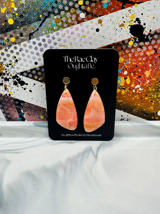 "Orange Peel 1" Handmade Polymer Clay Earrings