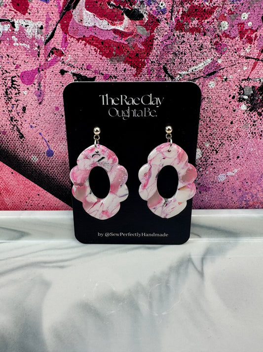 "Pink Cream 3" Handmade Polymer Clay Earrings