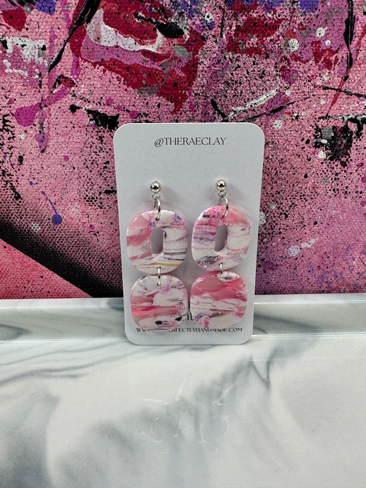 "Pink Cream 1" Handmade Polymer Clay Earrings