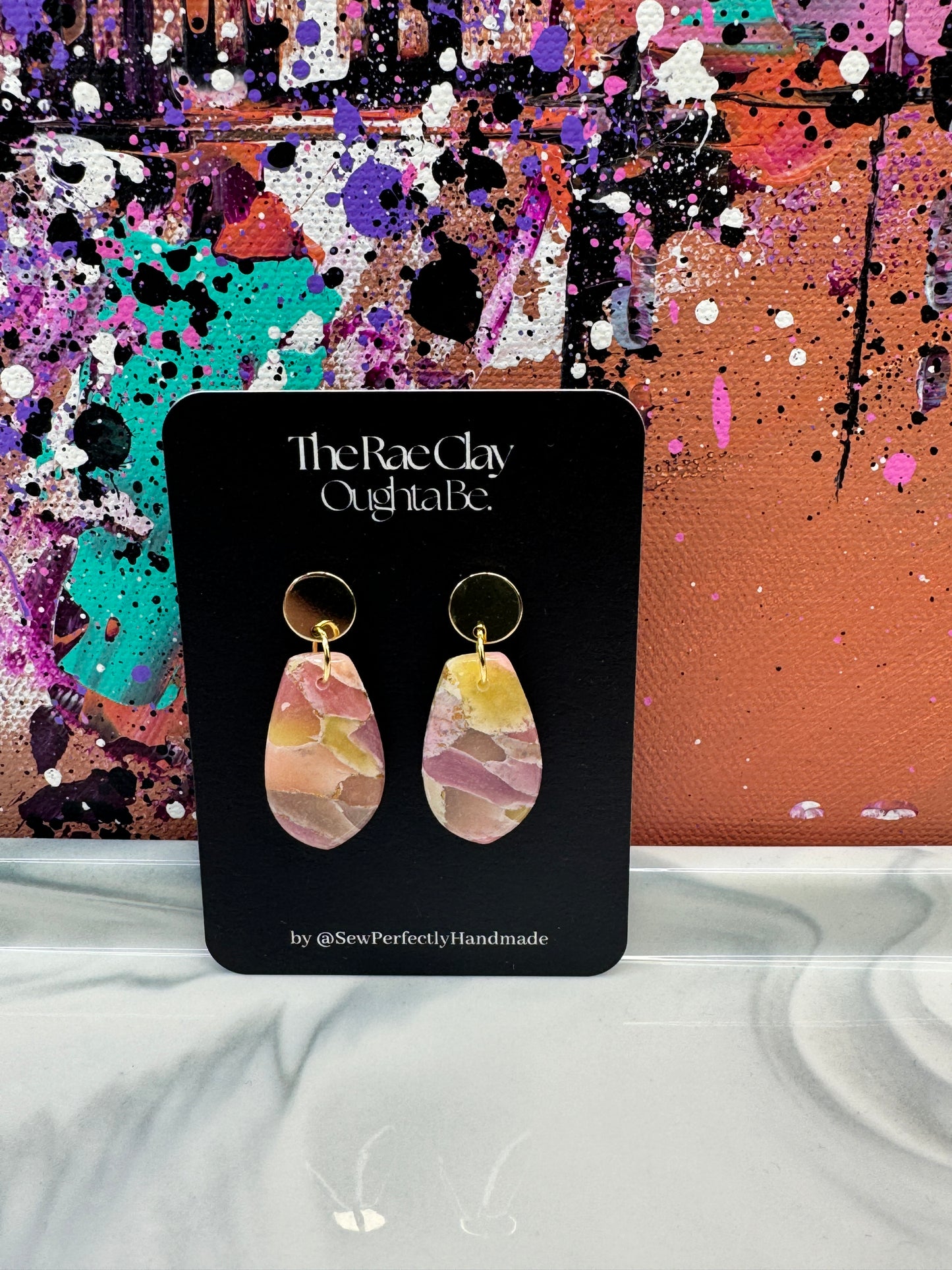"Bold Sunset 2" Handmade Polymer Clay Earrings