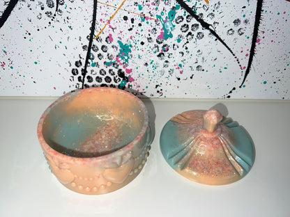 "Mint Peach" Trinket Dish / Jewelry Dish